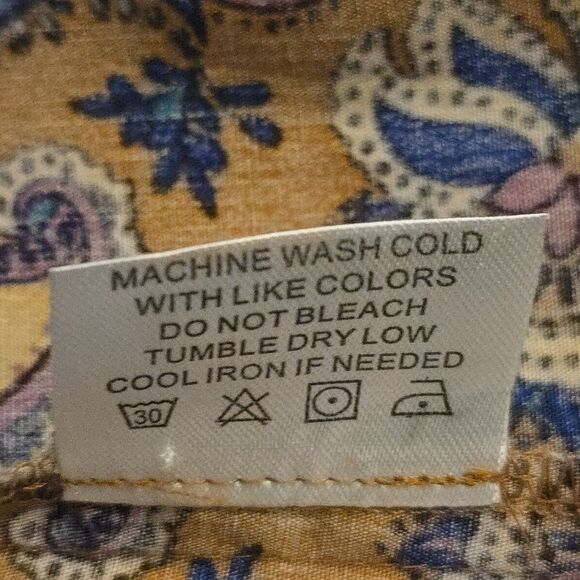 Tyler Boe Size 12 Top Orange/Blue Paisley Corp Core Fall Business Work - Picture 13 of 13